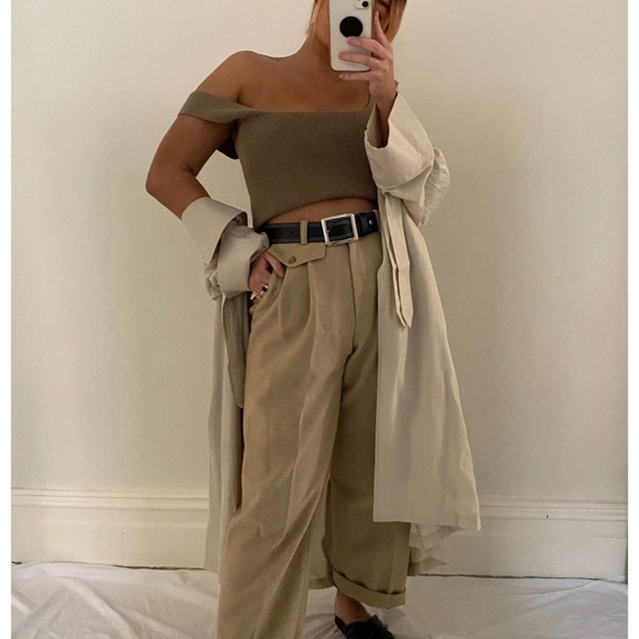 Les basics brown straight knit crop - Picture 2 of 7